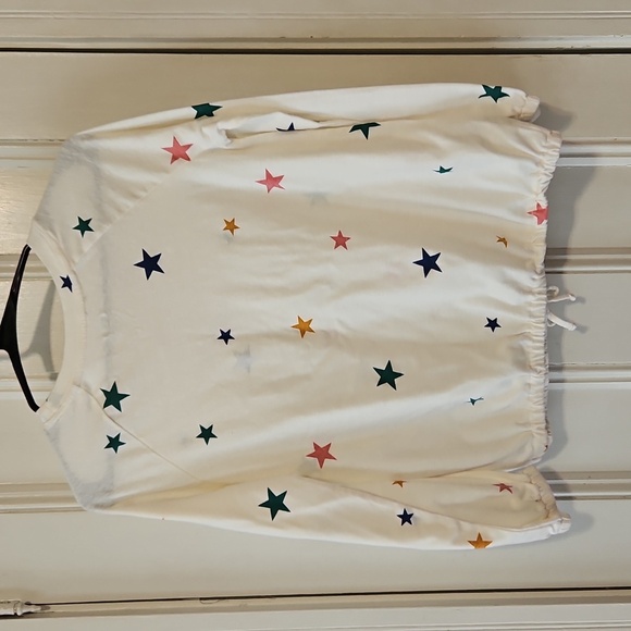Old Navy Star Print Drawstring Waist Long Sleeve Top Girls XL (14) - Picture 8 of 8